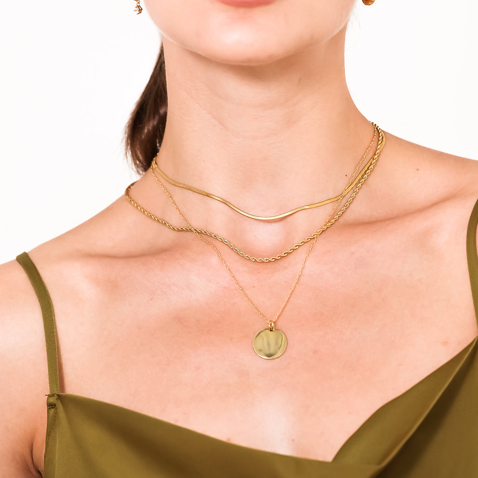 Gold Vermeil Basic Coin Pendant Necklace