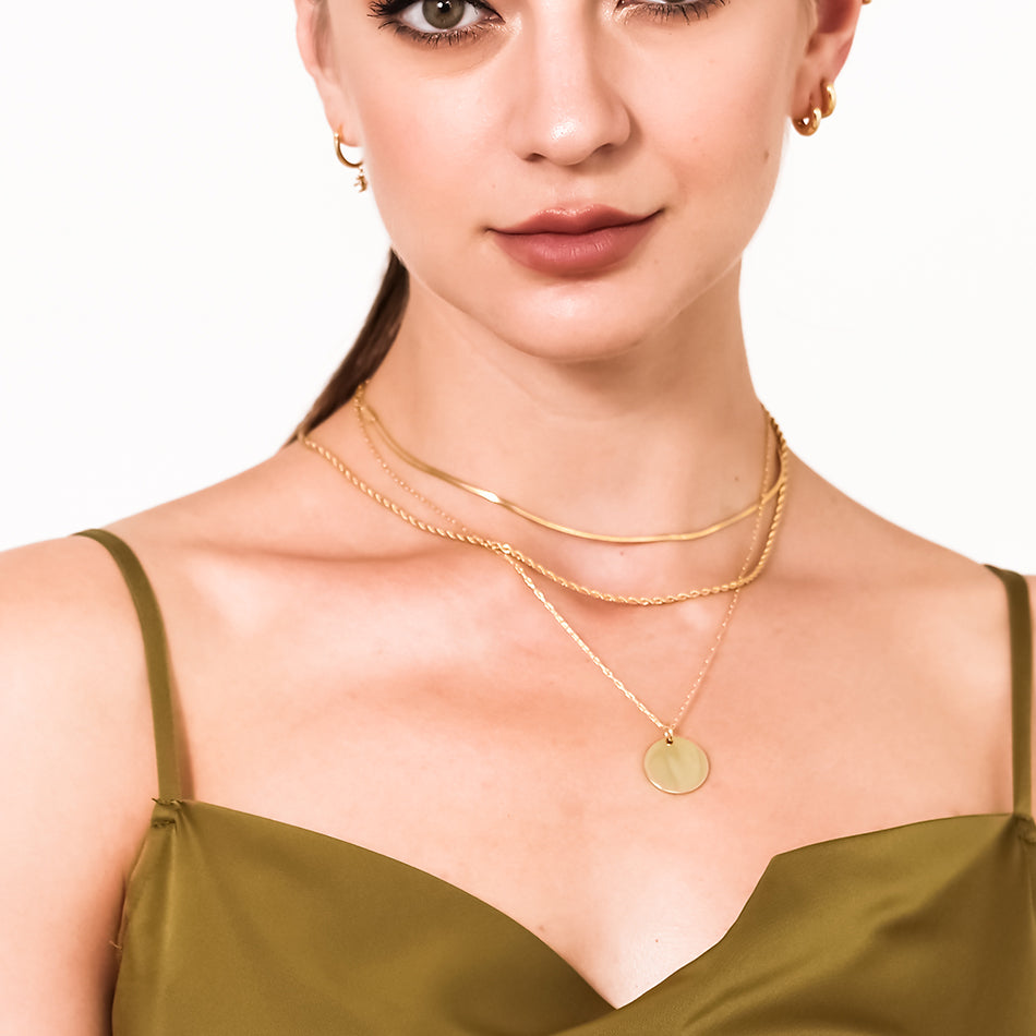 Gold Vermeil Basic Coin Pendant Necklace
