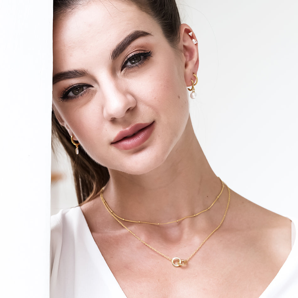 Gold Vermeil Connection Circle Necklaces