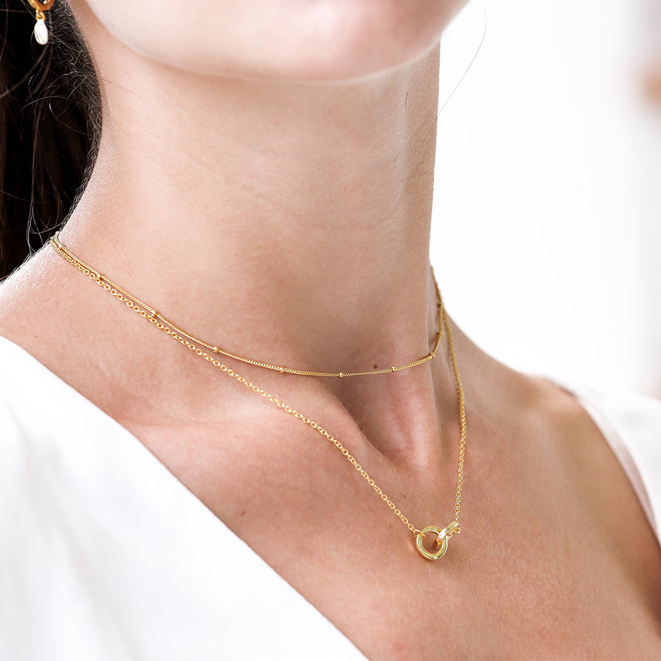 Gold Vermeil Connection Circle Necklaces