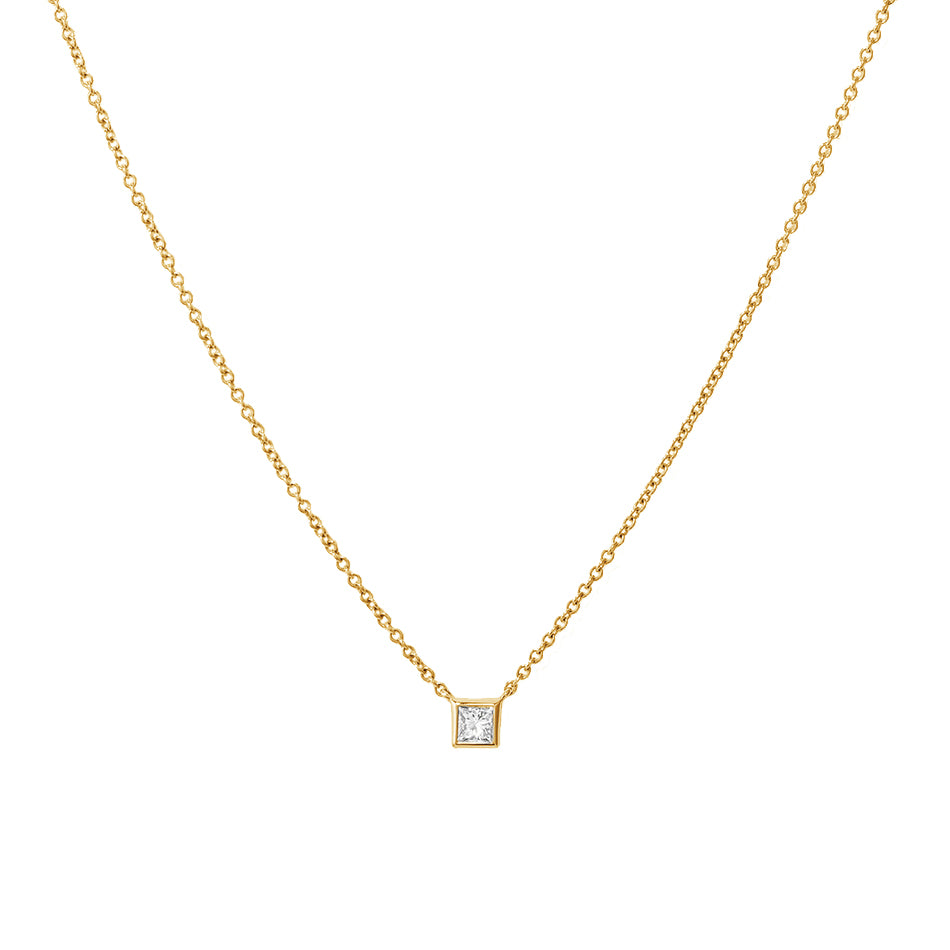 Tiny Square Pendant Necklace