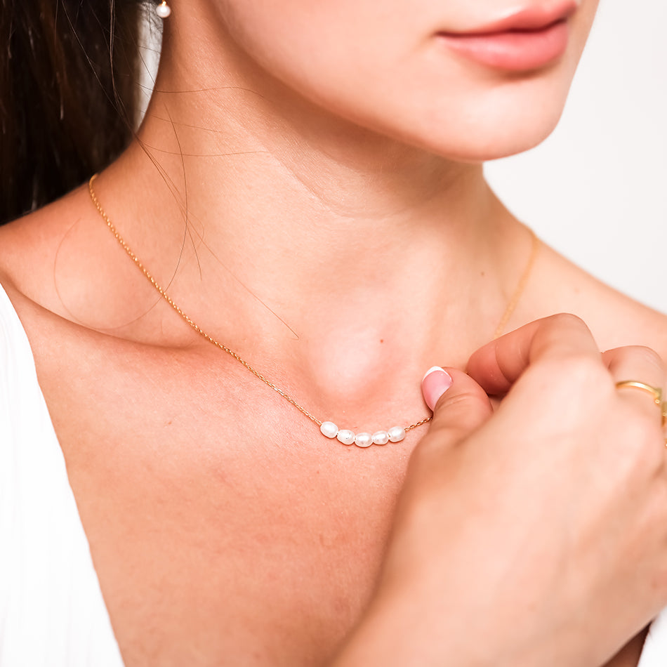 Gold Vermeil Organic Freshwater Pearl Necklace