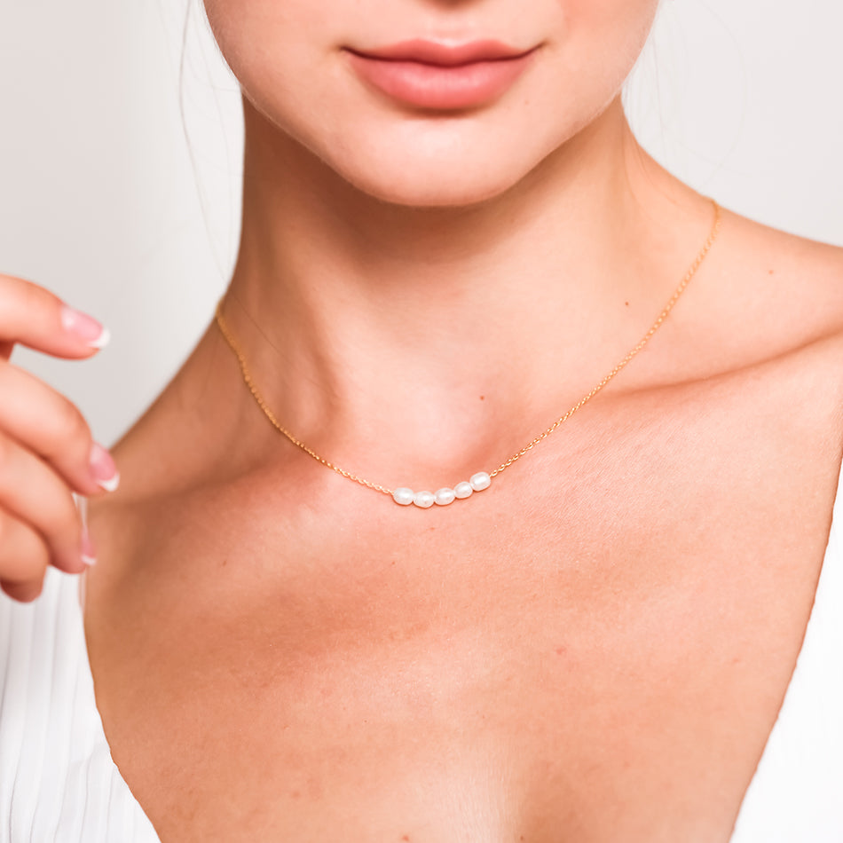 Gold Vermeil Organic Freshwater Pearl Necklace