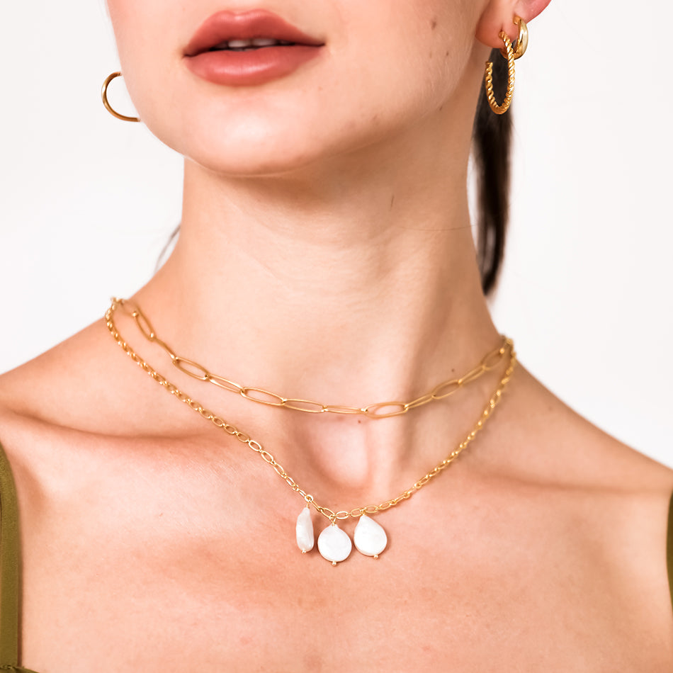 Gold Vermeil Freshwater Pearl Pendant Necklace