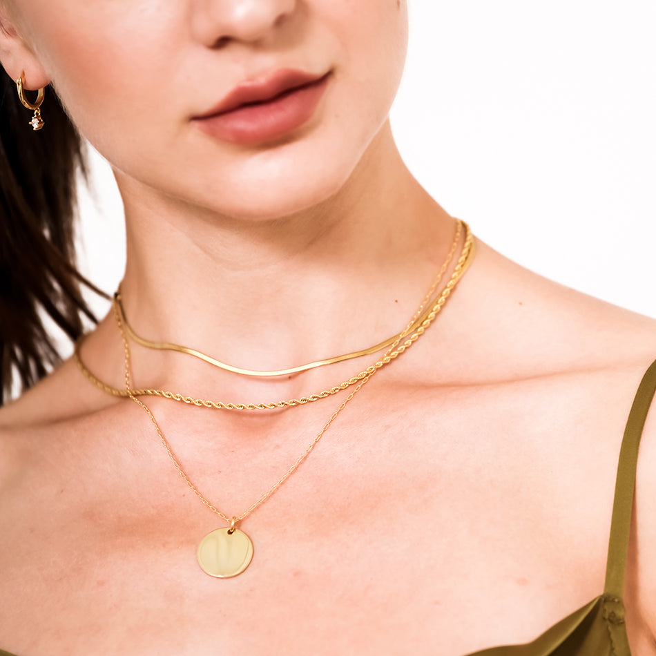 Gold Vermeil Basic Coin Pendant Necklace