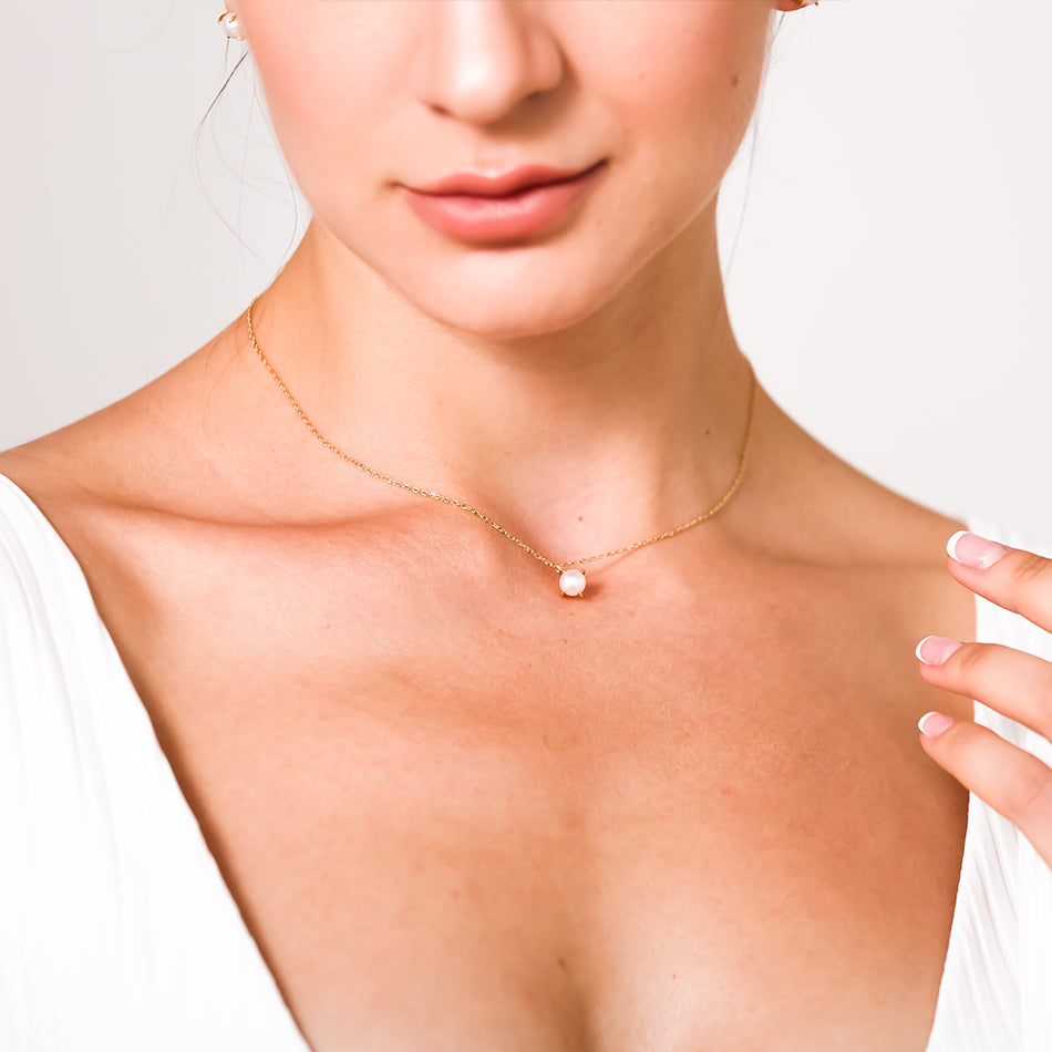 Gold Vermeil Freshwater Pearl Necklace