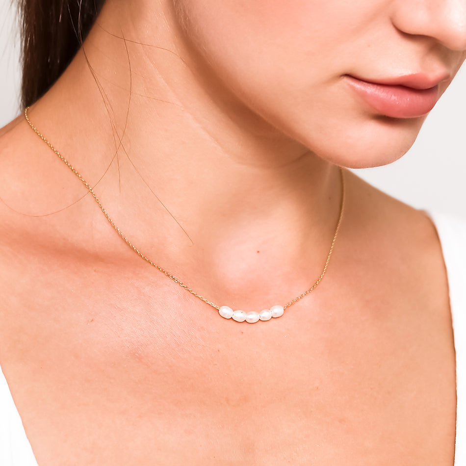 Gold Vermeil Organic Freshwater Pearl Necklace