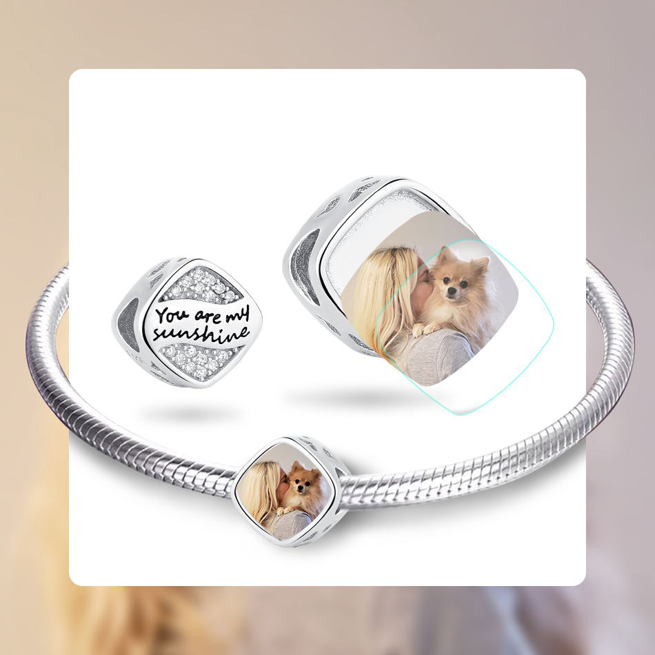 "You are my sunshine" Crystal Square Custom Bead