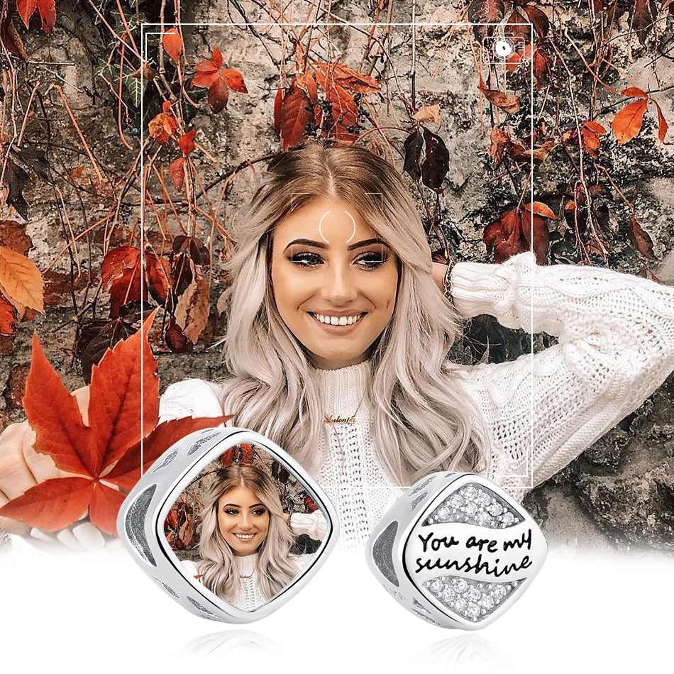 "You are my sunshine" Crystal Square Custom Bead