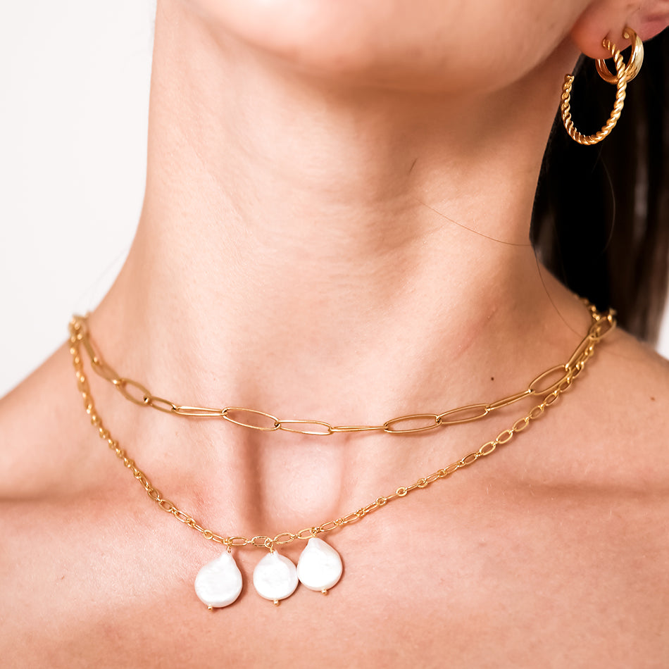 Gold Vermeil Freshwater Pearl Pendant Necklace