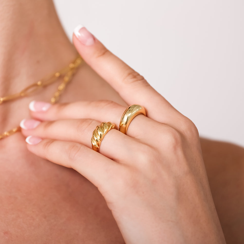 Gold Vermeil Trendy Twist Ring