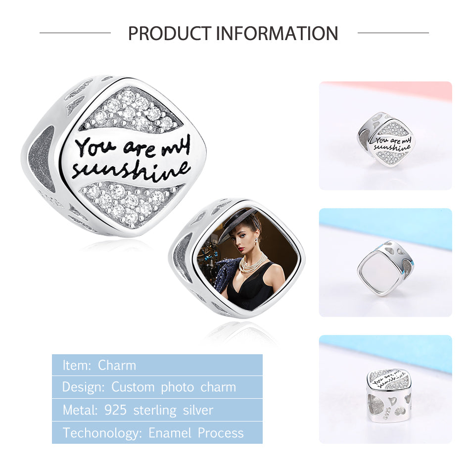 "You are my sunshine" Crystal Square Custom Bead