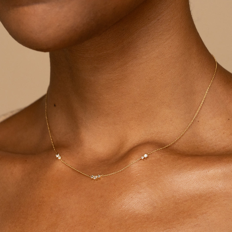 Floating Zircon Necklace