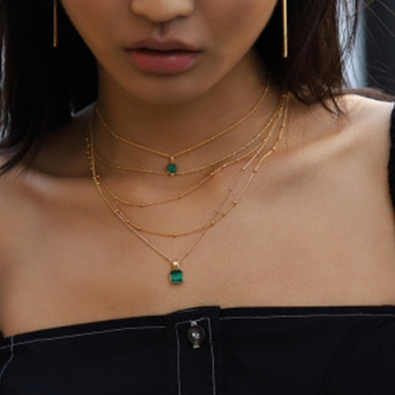 Lotus Malachite Pendant Necklace