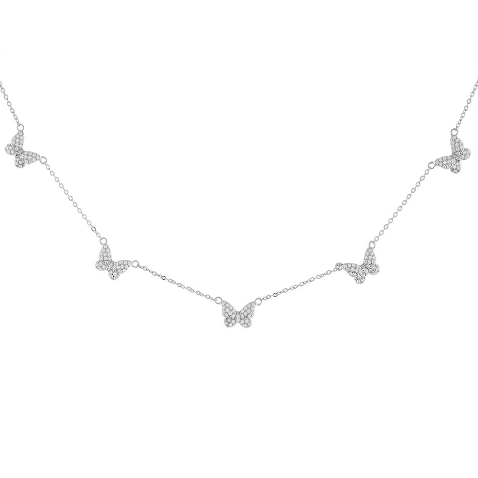 Gold Vermeil Butterfly Zircon Necklace