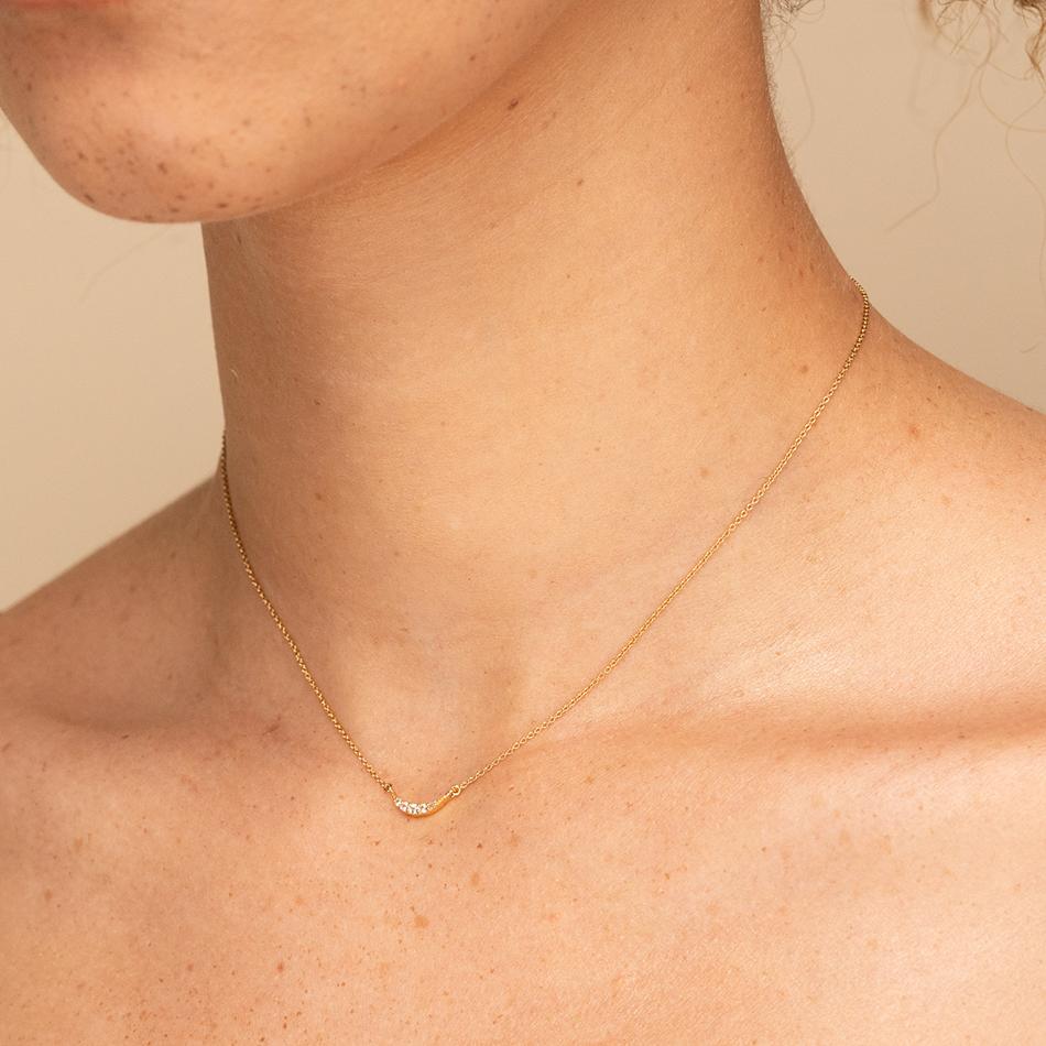 Gold Vermeil Moon Necklace