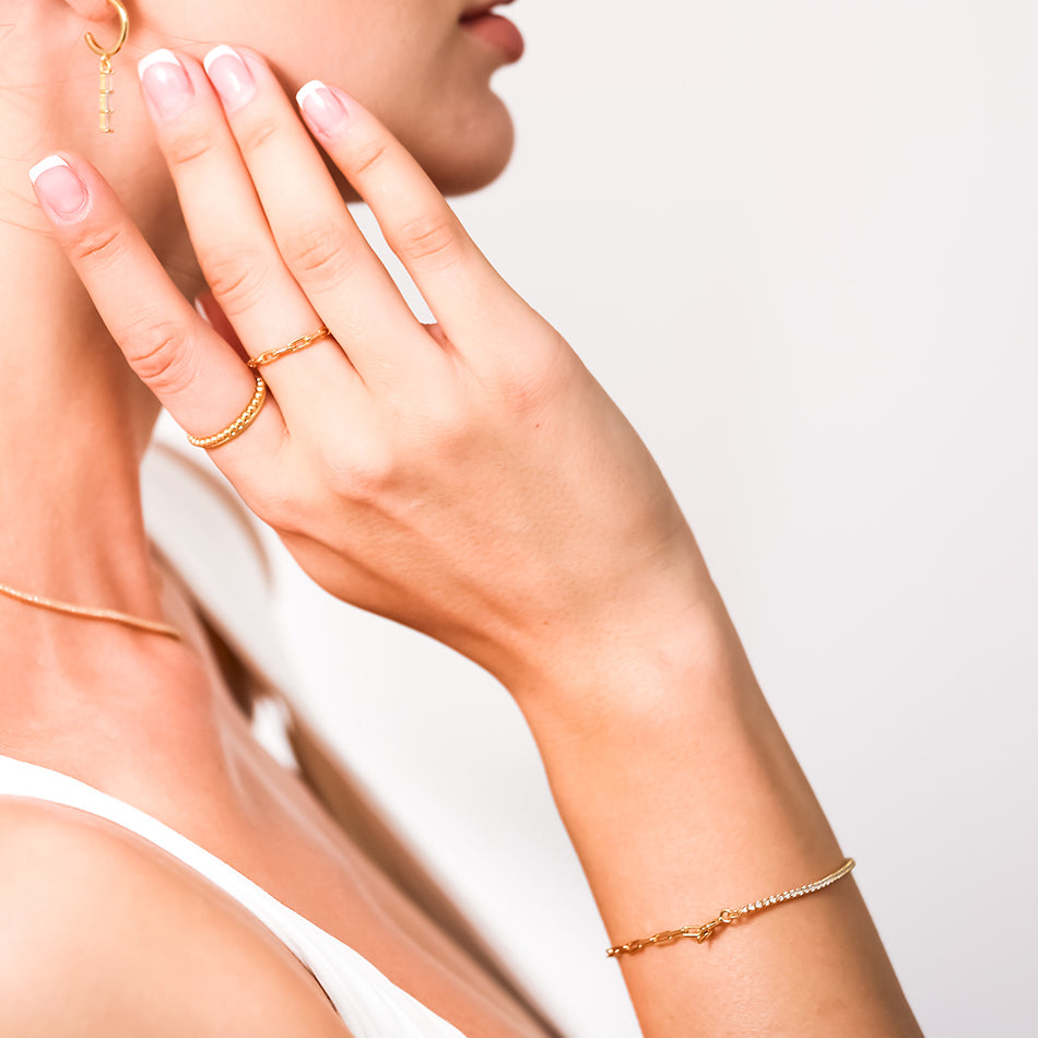 Gold Vermeil Link Chain Tennis Bracelet