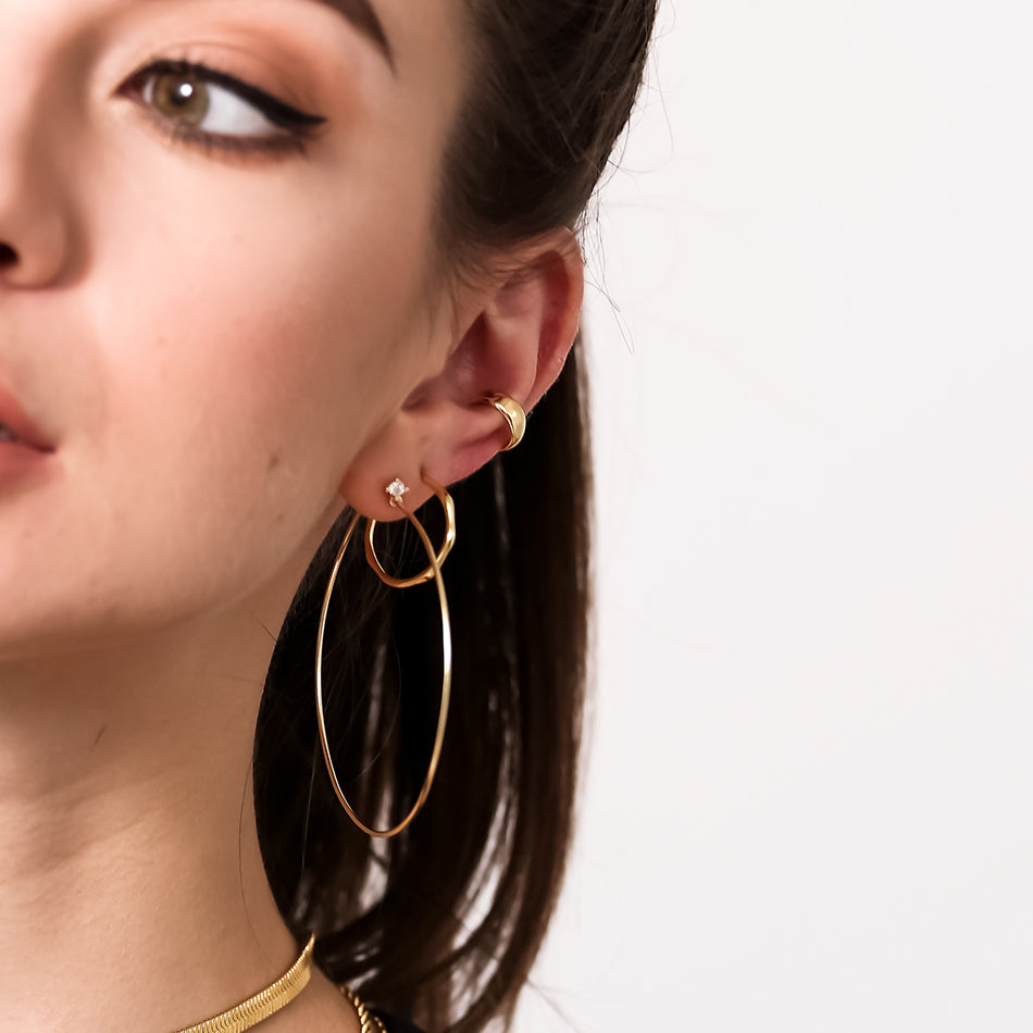Gold Vermeil Cuff Dome Earrings