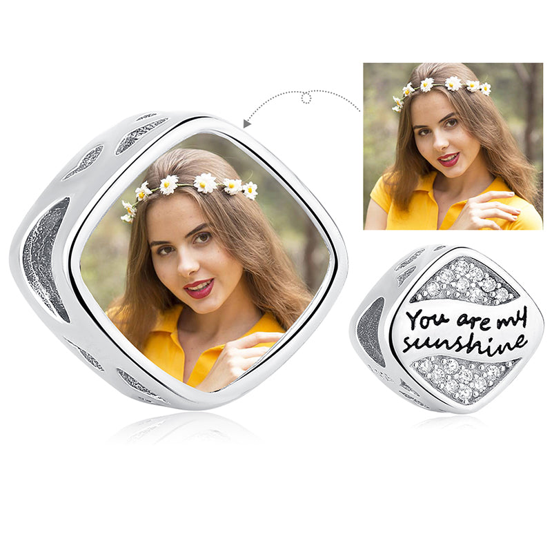 "You are my sunshine" Crystal Square Custom Bead