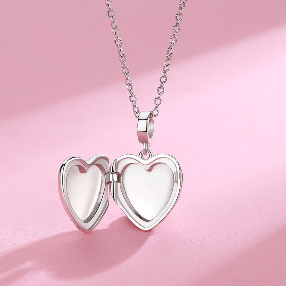 Chic Opening Heart Custom Photo Necklace