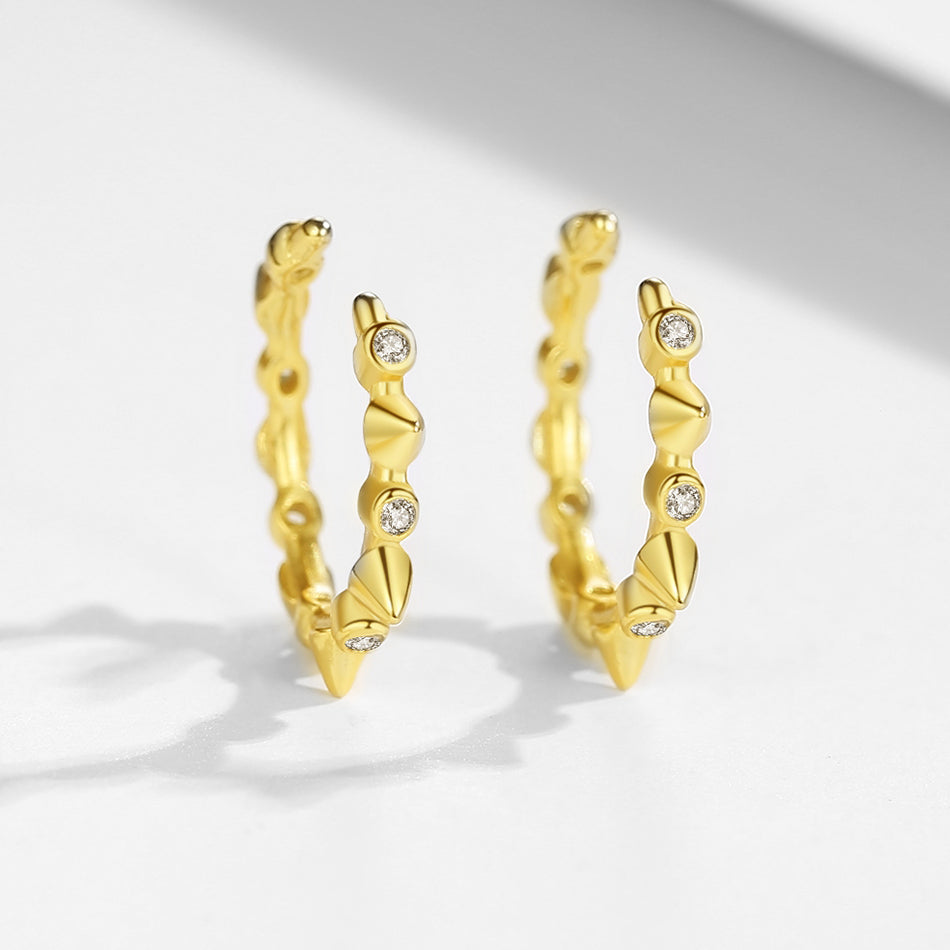 Gold Vermeil Diamond Spike Ear Cuff