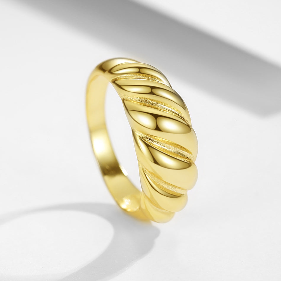 Gold Vermeil Trendy Twist Ring