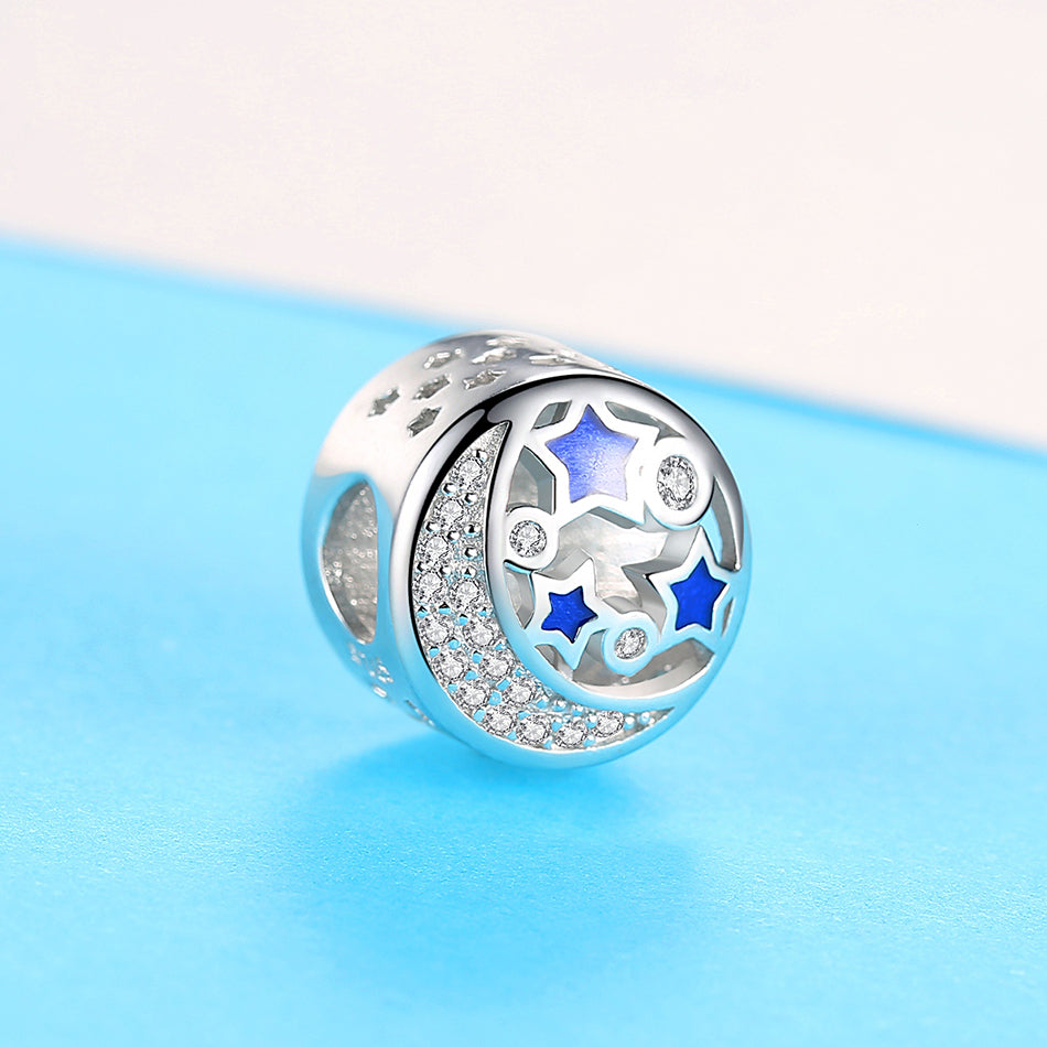 925 Sterling Silver Moon&Star Cutom Photo Bead