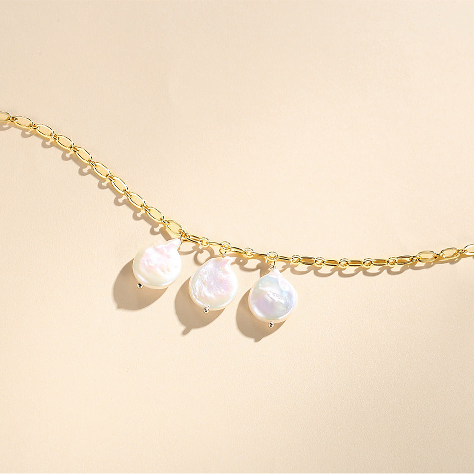 Gold Vermeil Freshwater Pearl Pendant Necklace