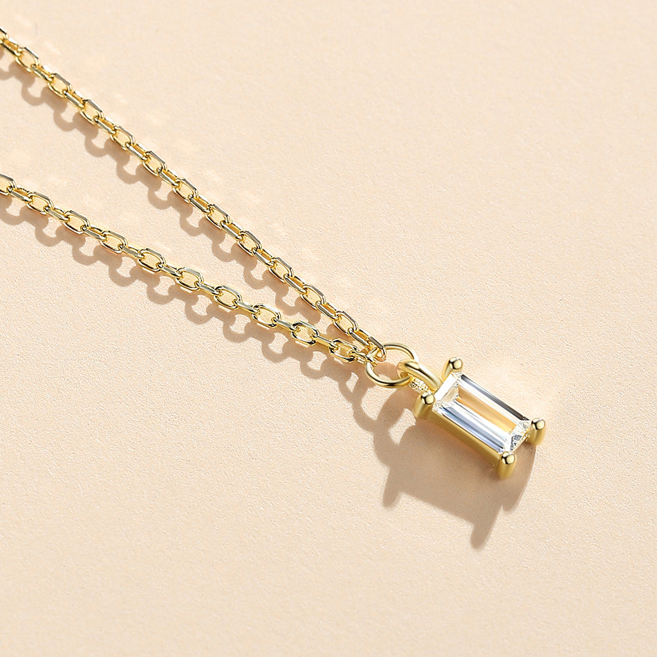 Gold Vermeil Crystal Pendant Necklace
