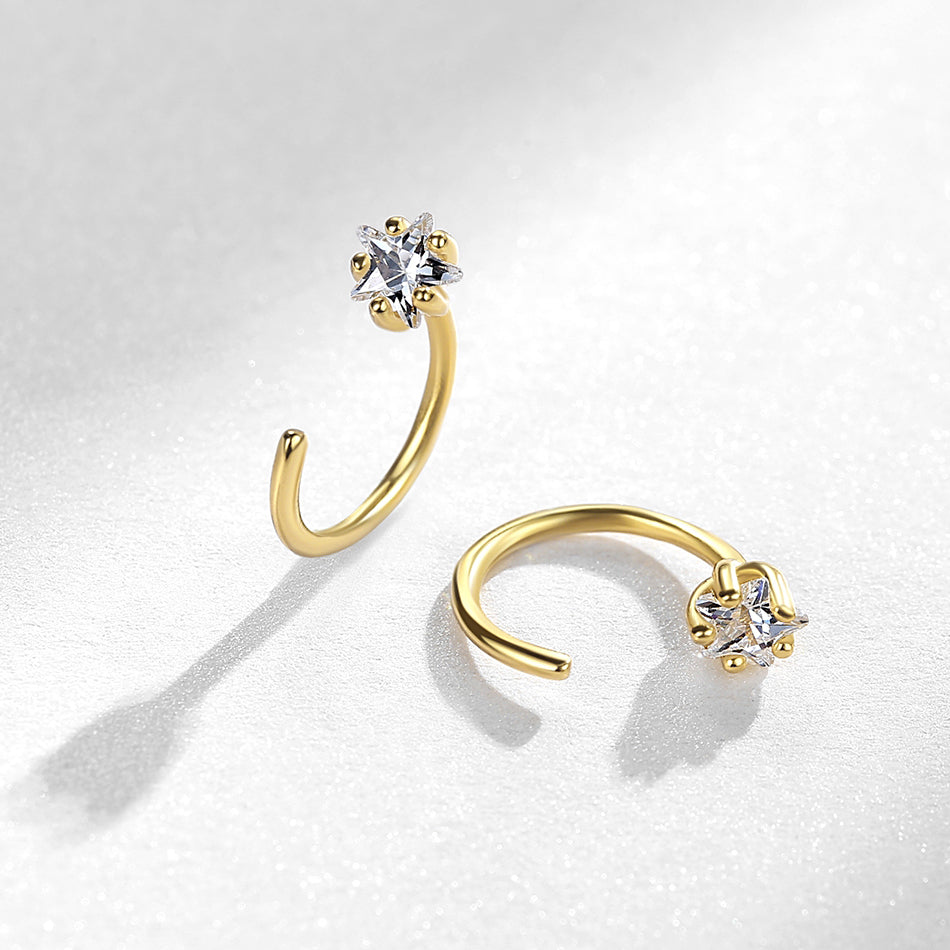 Floral Diamond Hoop