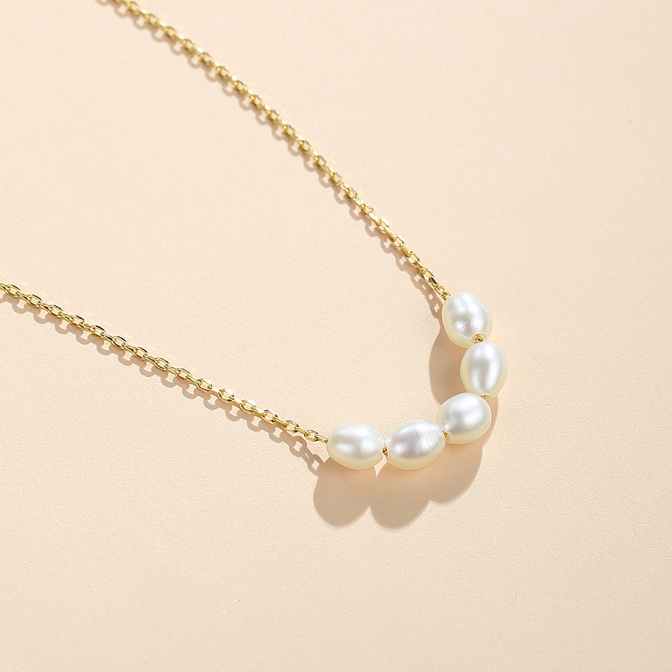 Gold Vermeil Organic Freshwater Pearl Necklace