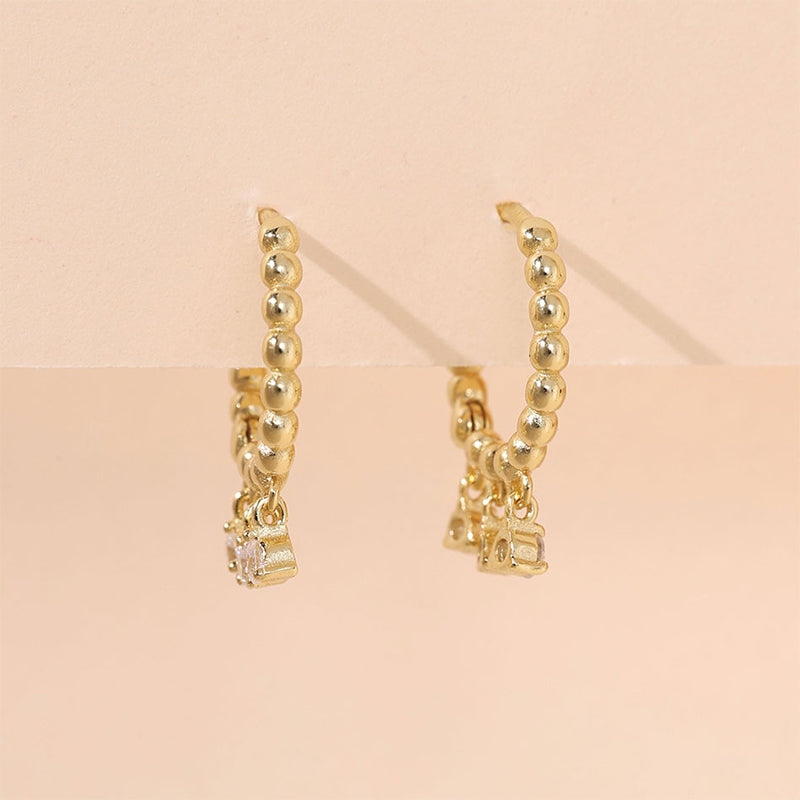 Cubic Zirconia Bead Earrings