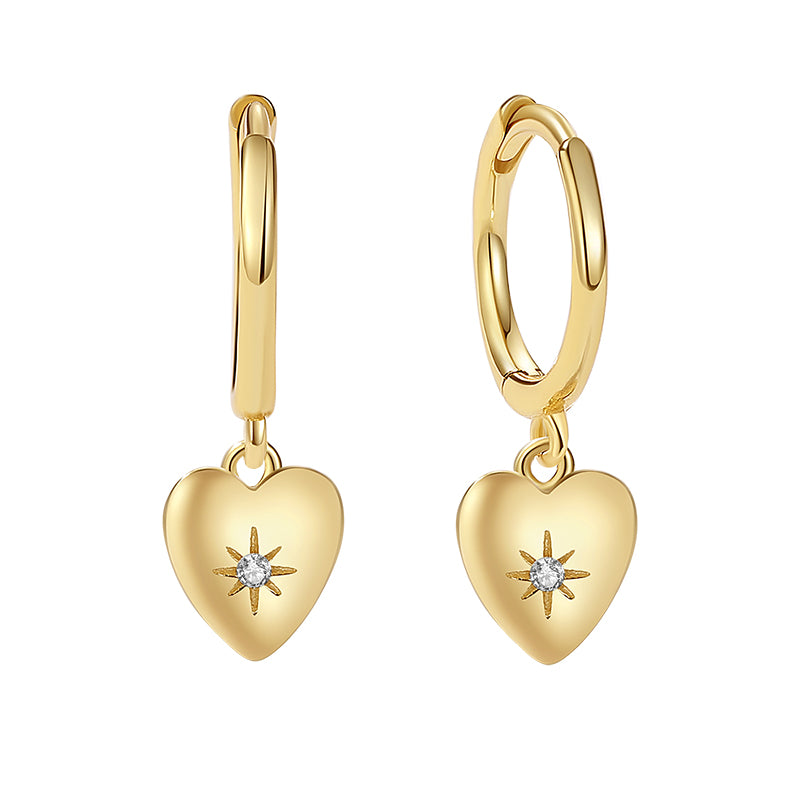 Celestial Heart Hoop Earring