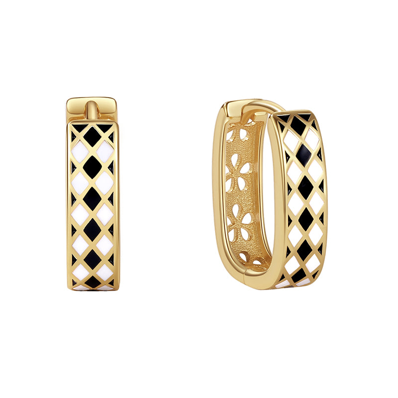 Checkerboard Hoop Earrings