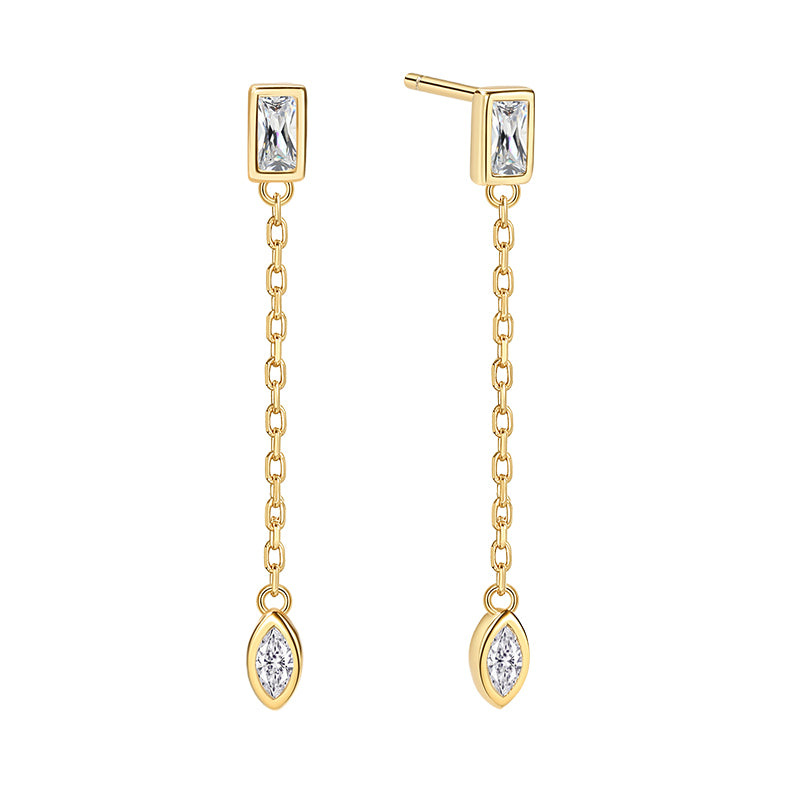 Diamond Drop Stud Earring