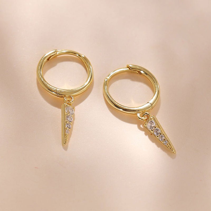 Spike Dangle Huggies Earrings