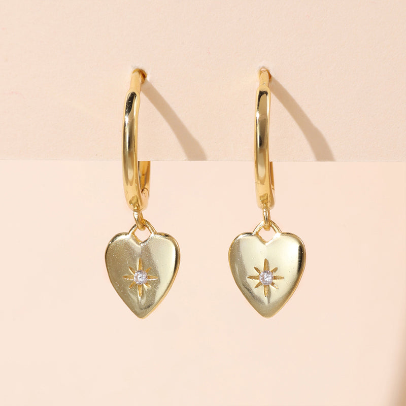 Celestial Heart Hoop Earring