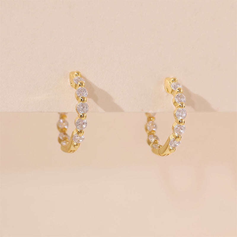 Diamond In & Out Hoop Earring