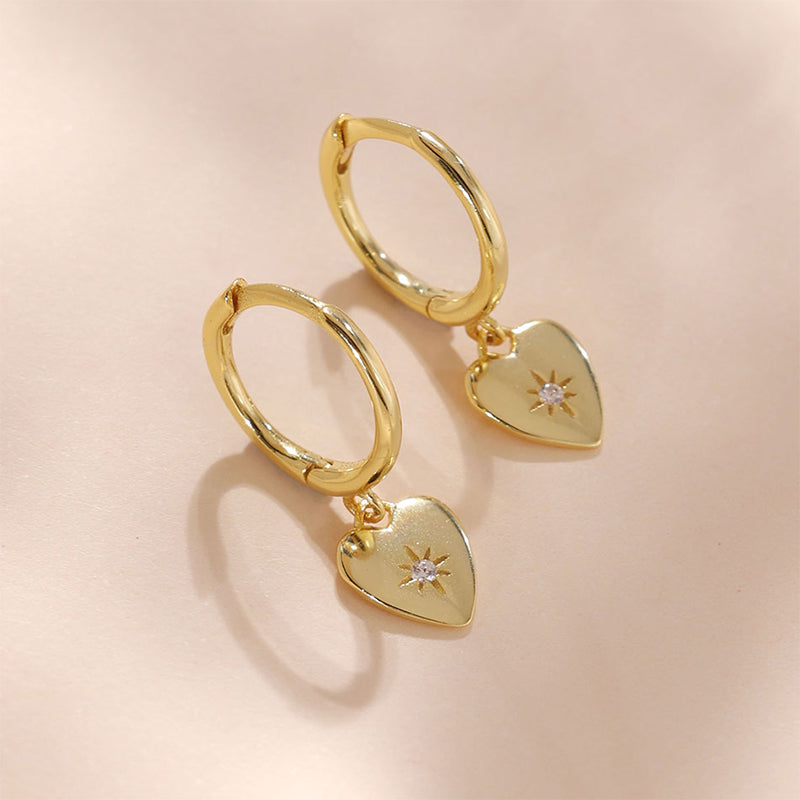 Celestial Heart Hoop Earring