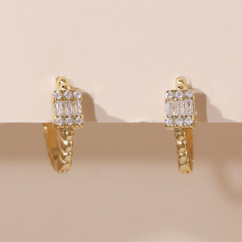 Pave Crystal Hoop Earring