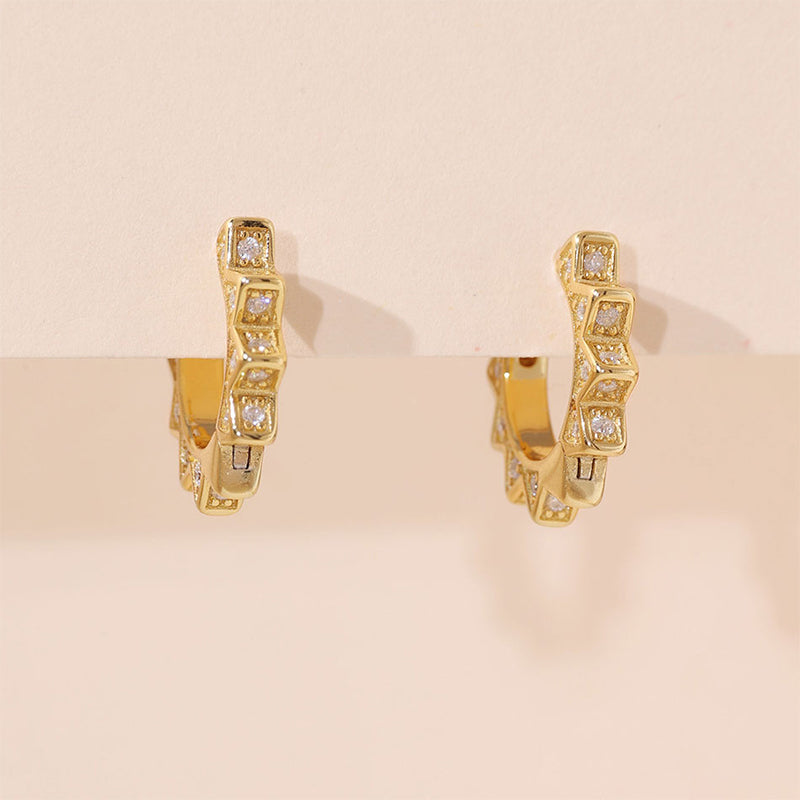 Pave Sun Hoop Earring