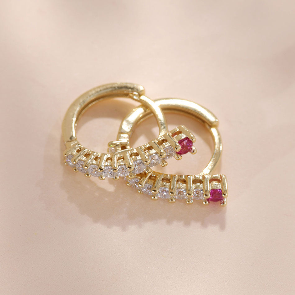 Ruby Huggies Hoop Earring