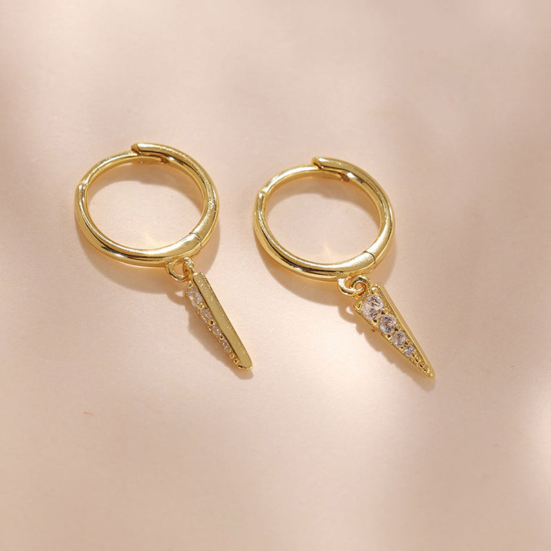 Spike Dangle Huggies Earrings