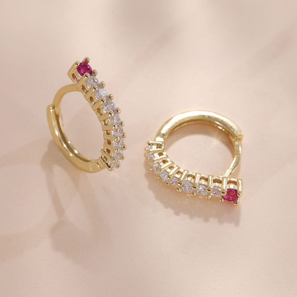 Ruby Huggies Hoop Earring