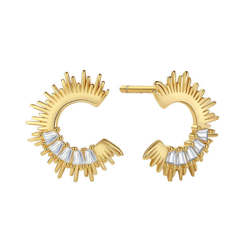Open Sunburst Hoop Earring