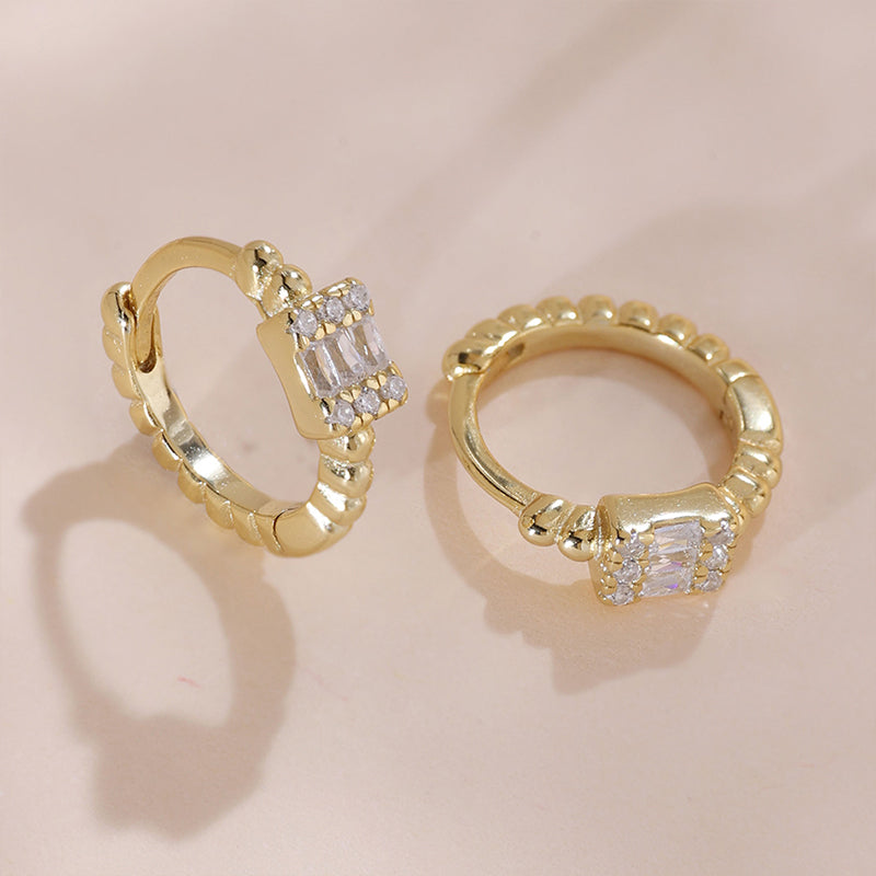 Pave Crystal Hoop Earring