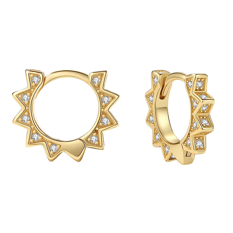 Pave Sun Hoop Earring