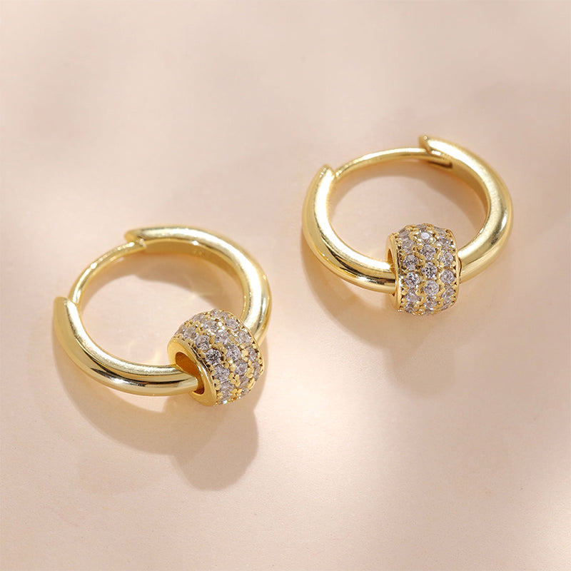 Gemstone Pave Pendant Hoop Earring