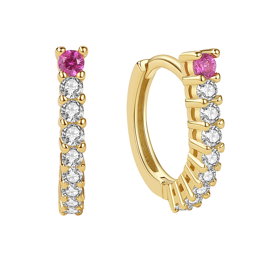 Ruby Huggies Hoop Earring