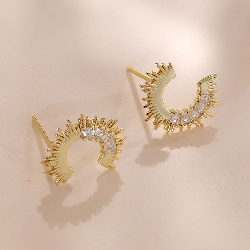 Open Sunburst Hoop Earring